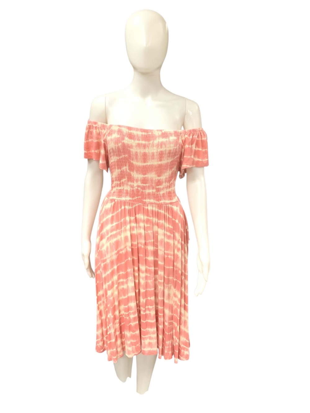 torrid Coral Tie-Dye Off-Shoulder Midi Dress Size Xl